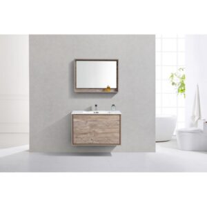 Kubebath DL36 De Lusso 36 Inch Wall Mount Single Sink Bath Vanity