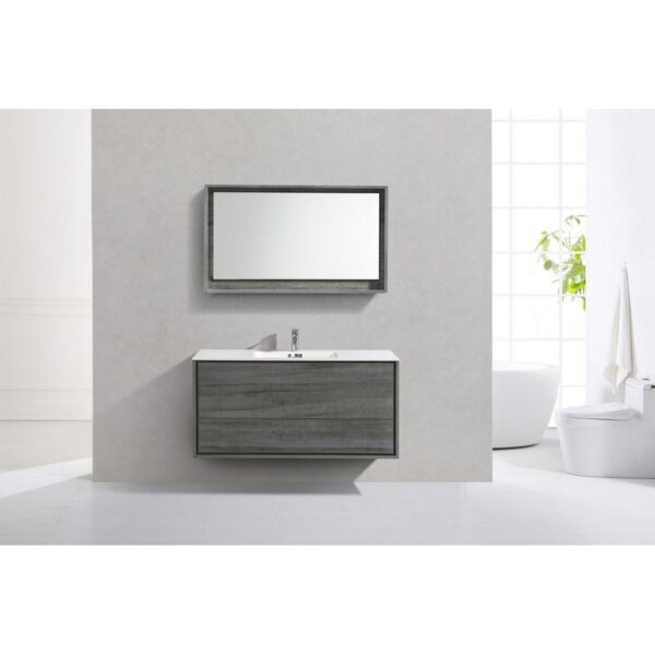 Kubebath DL48S De Lusso 48 Inch Wall Mount Single Sink Bath Vanity