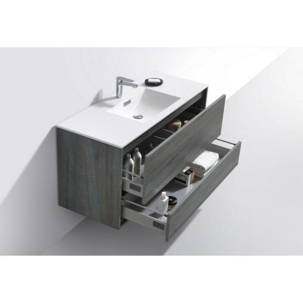 Kubebath DL48S De Lusso 48 Inch Wall Mount Single Sink Bath Vanity