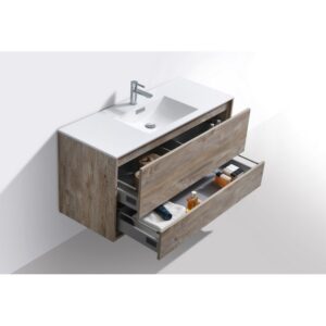 Kubebath DL48S De Lusso 48 Inch Wall Mount Single Sink Bath Vanity