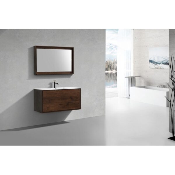 Kubebath DL48S De Lusso 48 Inch Wall Mount Single Sink Bath Vanity