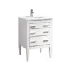 Kubebath E24-GW Eiffel 24 Inch High Gloss White Vanity with Quartz Counter Top