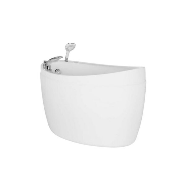 Empava EMPV-48JT011 48 x 31 1/2 Inch Japanese-Style Freestanding Oval Air Massage Bathtub with Tub Filler - White