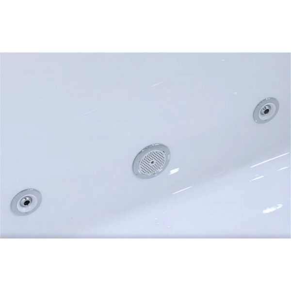 Empava EMPV-59AIS04 59 x 29 1/2 Inch Acrylic Oval Whirlpool Freestanding Bathtub with Tub Filler - White