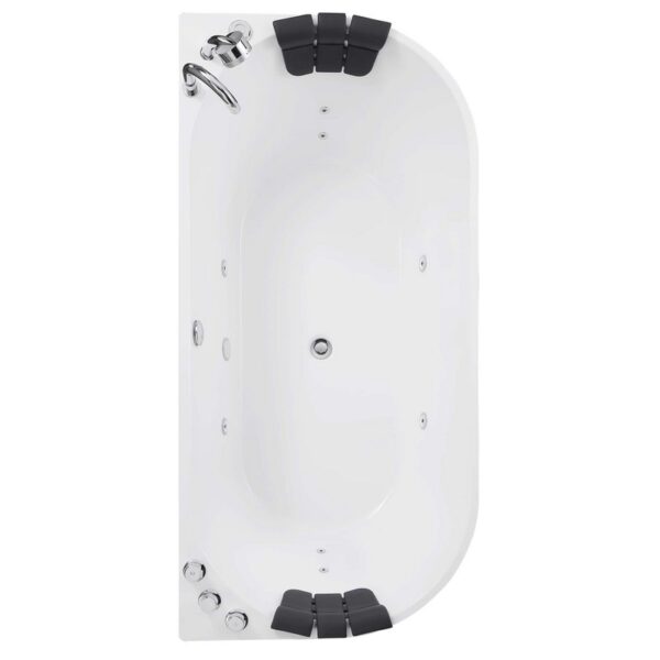 Empava EMPV-59AIS06 59 x 29 1/2 Inch Whirlpool Acrylic Alcove Hydromassage Bathtub with Tub Filler - White