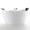 Empava EMPV-59AIS11 59 x 28 3/4 Inch Whirlpool Freestanding Acrylic Bathtub with Tub Filler - White