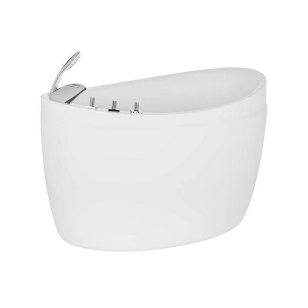 Empava EMPV-59FT002 59 x 31 1/2 Inch Freestanding Japanese Style Soaking Bathtub with Reversible Drain in White