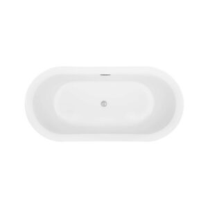 Empava EMPV-59FT1505 59 x 31 1/2 Inch Soaking Freestanding Bathtub - Glossy White