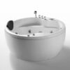 Empava EMPV-59JT005 59 x 39 Inch Whirlpool Acrylic Hydromassage Round Bathtub with Tub Filler - White