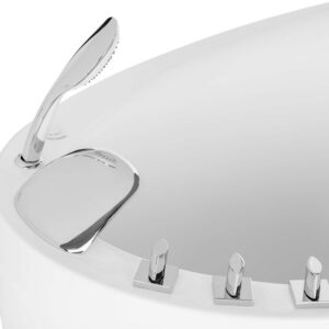 Empava EMPV-59JT011 59 x 31 1/2 Inch Freestanding Japanese-Style Air Massage Bathtub with Tub Filler - Glossy White