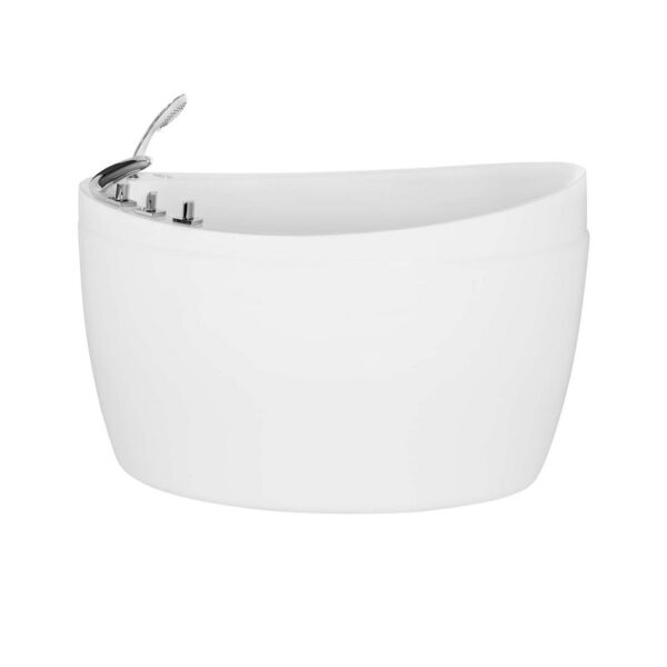 Empava EMPV-59JT011 59 x 31 1/2 Inch Freestanding Japanese-Style Air Massage Bathtub with Tub Filler - Glossy White