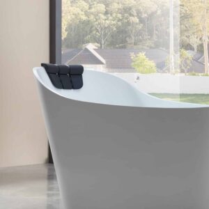 Empava EMPV-67AIS09 67 x 29 1/2 Inch Whirlpool Freestanding Acrylic Bathtub with Tub Filler - White