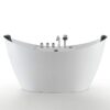 Empava EMPV-67AIS10 67 x 28 3/4 Inch Whirlpool Freestanding Acrylic Bathtub with Tub Filler - White