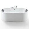 Empava EMPV-67AIS17 67 x 34 1/4 Inch Whirlpool Acrylic Freestanding Bathtub with Tub Filler - White