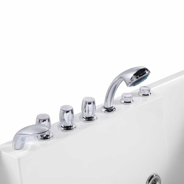 Empava EMPV-72JT367LED 72 x 48 Inch Whirlpool Luxury 2-Person Hydromassage Bathtub with Tub Filler - White