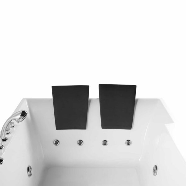 Empava EMPV-72JT367LED 72 x 48 Inch Whirlpool Luxury 2-Person Hydromassage Bathtub with Tub Filler - White