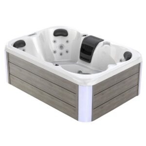 Empava EMPV-SPA3527 82 5/8 x 62 5/8 Inch Freestanding Rectangular Whirlpool Outdoor Hot Tub in Cloud Gray