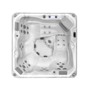 Empava EMPV-SPA3528 69 5/8 x 86 5/8 Inch Freestanding Rectangular Whirlpool Outdoor Hot Tub in Cloud Gray