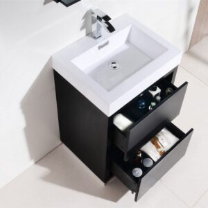 Kubebath FMB24 Bliss 23 5/8 Inch Free Standing Single Sink Bath Vanity