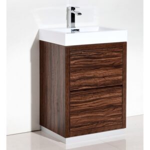 Kubebath FMB24 Bliss 23 5/8 Inch Free Standing Single Sink Bath Vanity