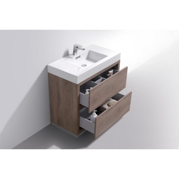 Kubebath FMB36 Bliss 35 1/4 Inch Free Standing Single Sink Bath Vanity