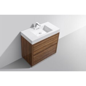 Kubebath FMB36 Bliss 35 1/4 Inch Free Standing Single Sink Bath Vanity