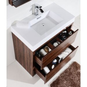 Kubebath FMB36 Bliss 35 1/4 Inch Free Standing Single Sink Bath Vanity