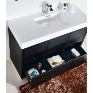 Kubebath FMB48 Bliss 47 1/4 Inch Free Standing Single Sink Bath Vanity