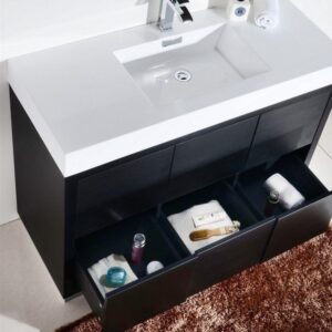 Kubebath FMB48 Bliss 47 1/4 Inch Free Standing Single Sink Bath Vanity