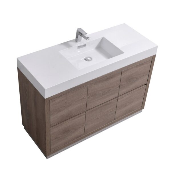 Kubebath FMB48 Bliss 47 1/4 Inch Free Standing Single Sink Bath Vanity