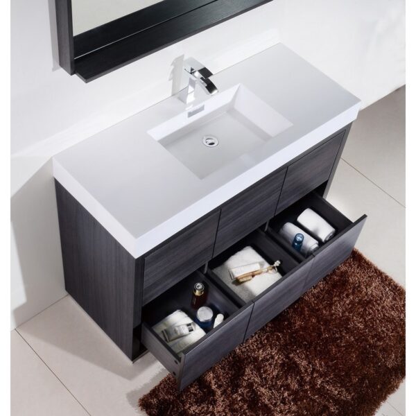 Kubebath FMB48 Bliss 47 1/4 Inch Free Standing Single Sink Bath Vanity