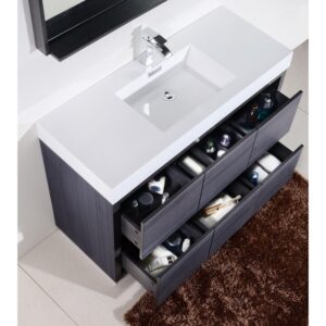 Kubebath FMB48 Bliss 47 1/4 Inch Free Standing Single Sink Bath Vanity