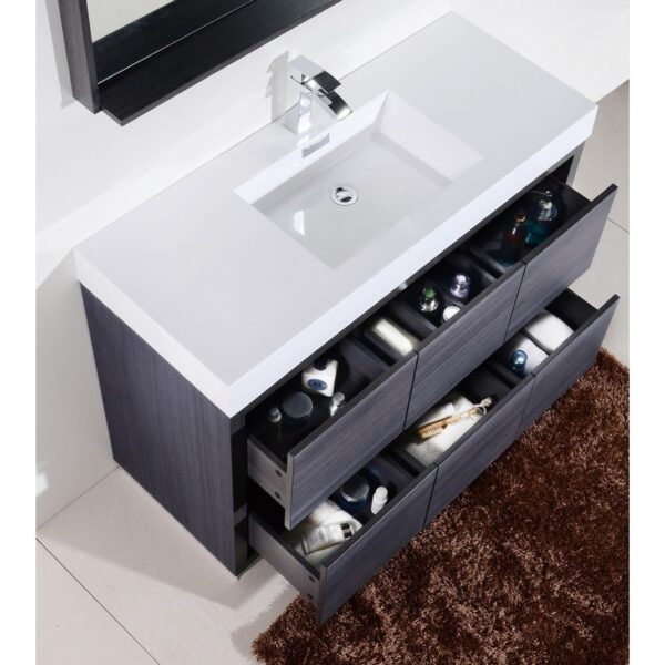 Kubebath FMB48 Bliss 47 1/4 Inch Free Standing Single Sink Bath Vanity