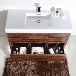 Kubebath FMB48 Bliss 47 1/4 Inch Free Standing Single Sink Bath Vanity