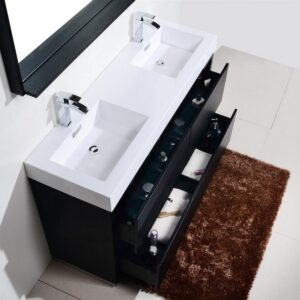 Kubebath FMB60D Bliss 59 1/4 Inch Free Standing Double Sink Bath Vanity