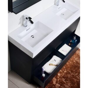 Kubebath FMB60D Bliss 59 1/4 Inch Free Standing Double Sink Bath Vanity