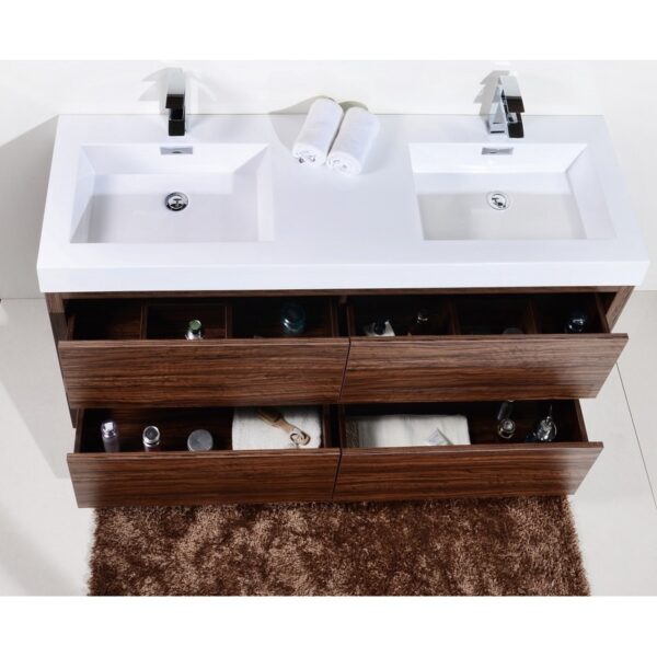 Kubebath FMB60D Bliss 59 1/4 Inch Free Standing Double Sink Bath Vanity