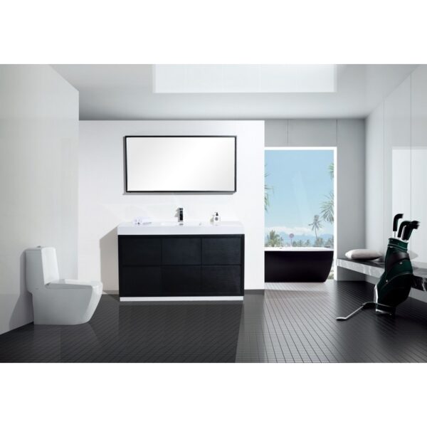 Kubebath FMB60S Bliss 59 Inch Free Standing Single Sink Bath Vanity