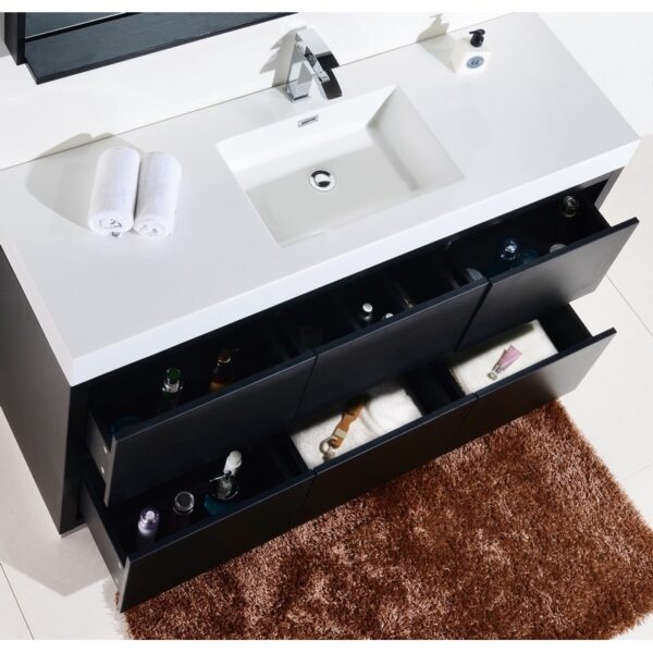 Kubebath FMB60S Bliss 59 Inch Free Standing Single Sink Bath Vanity