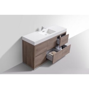 Kubebath FMB60S Bliss 59 Inch Free Standing Single Sink Bath Vanity