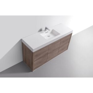 Kubebath FMB60S Bliss 59 Inch Free Standing Single Sink Bath Vanity