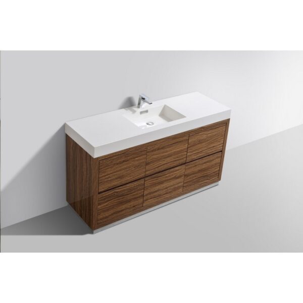 Kubebath FMB60S Bliss 59 Inch Free Standing Single Sink Bath Vanity