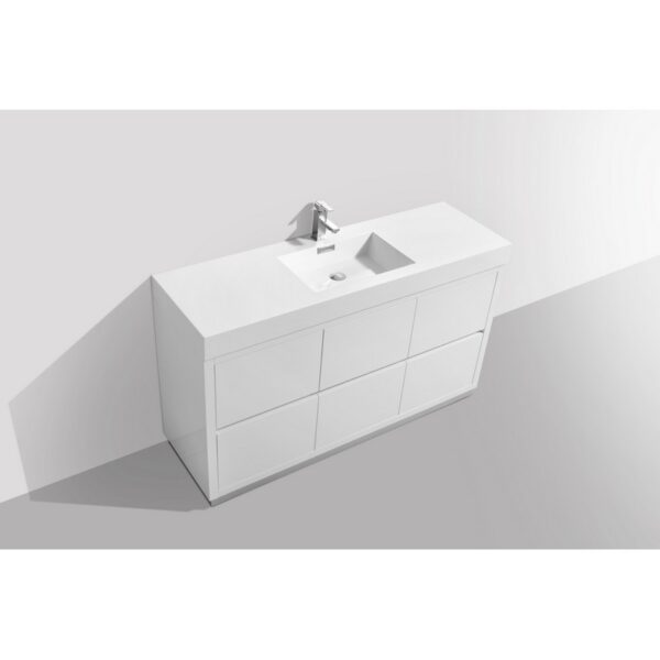 Kubebath FMB60S Bliss 59 Inch Free Standing Single Sink Bath Vanity