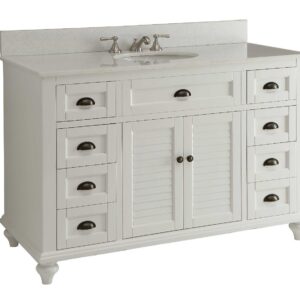 Chans Furniture GD-28327W Glennville 49 Inch White Bathroom Sink Vanity