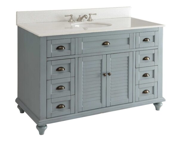 Chans Furniture GD-28328BU-QT Glennville 49 Inch Blue Bathroom Sink Vanity