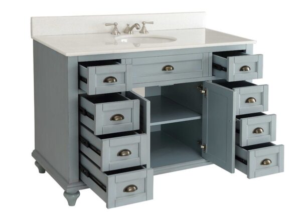 Chans Furniture GD-28328BU-QT Glennville 49 Inch Blue Bathroom Sink Vanity