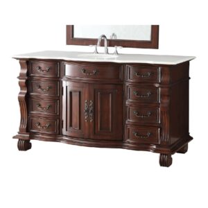 Chans Furniture GD-4437W-60 60 Inch Benton Collection Old World Hopkinton Bathroom Sink Vanity in Light Cherry Finish