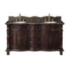 Chans Furniture GD-4438SB-64 Hopkinton 64 Inch Bathroom Double Sink Vanity with Brown Top - Light Cherry