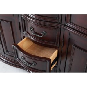 Chans Furniture GD-4438SB-64 Hopkinton 64 Inch Bathroom Double Sink Vanity with Brown Top - Light Cherry