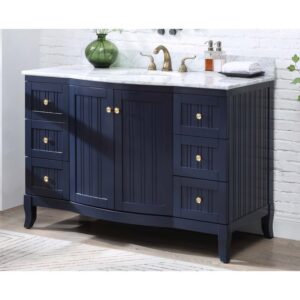 Chans Furniture GD-9717NB 49 Inches Algar Modern Contemporary Bathroom Vanity In Navy Blue